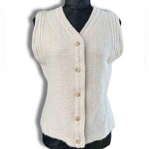 Worth vintage knit vest, preppy, light academia, coastal grandma, neutral, S.
